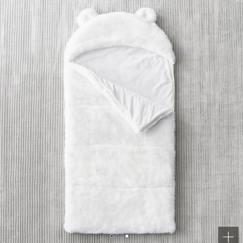 RH Baby&Child Luxe Faux Fur Hooded Sleeping Bag